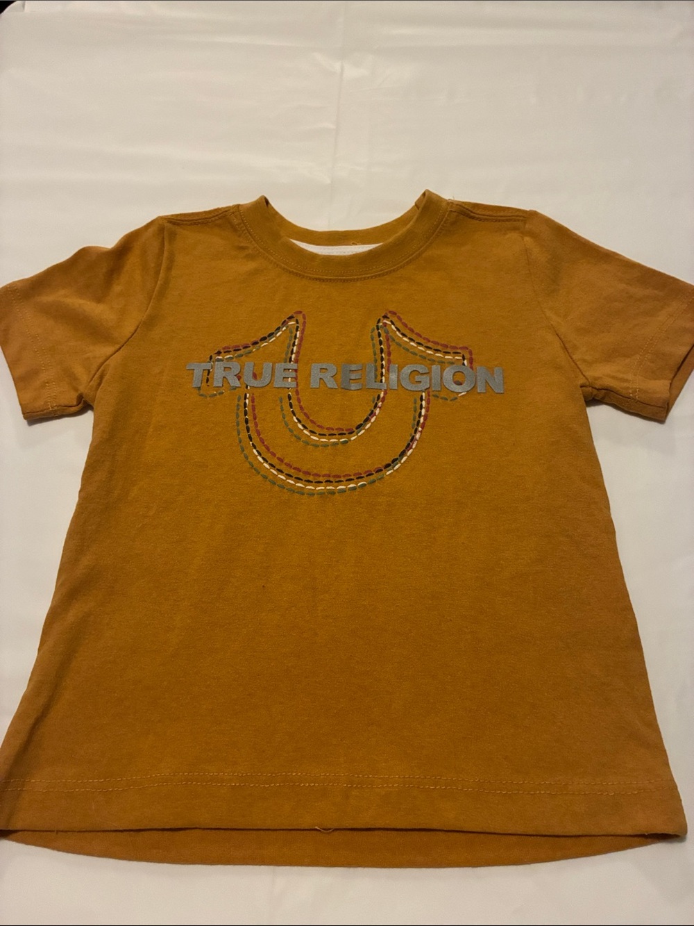 True Religion Kids Mustard Yellow Logo Tee